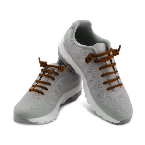 Elastic Curly Spring Spiral No-Tie Shoelaces Brown