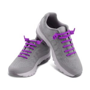 Elastic Curly Spring Spiral No-Tie Shoelaces Purple