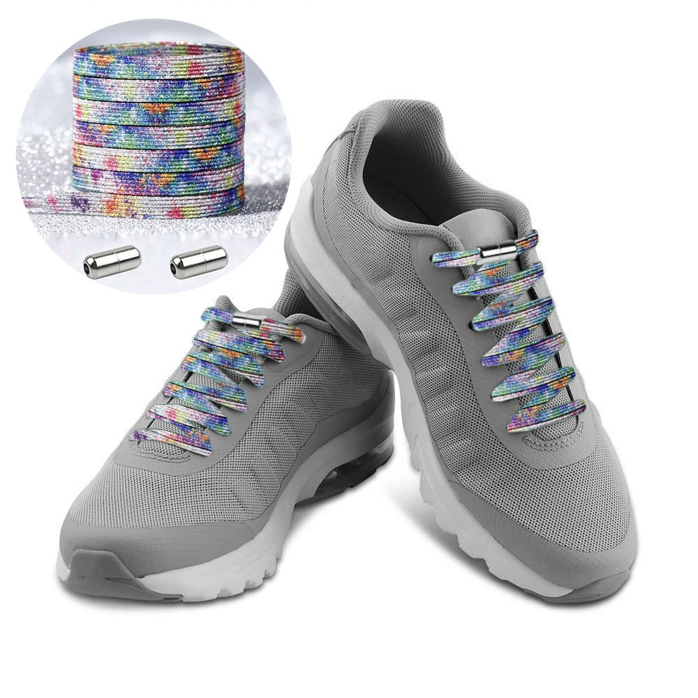 Casual Elastic Lock No-Tie Shoelaces Glitter Paint