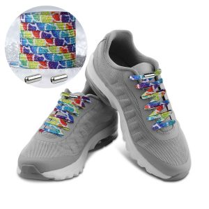 Casual Elastic Lock No-Tie Shoelaces Glitter Rainbow Scales