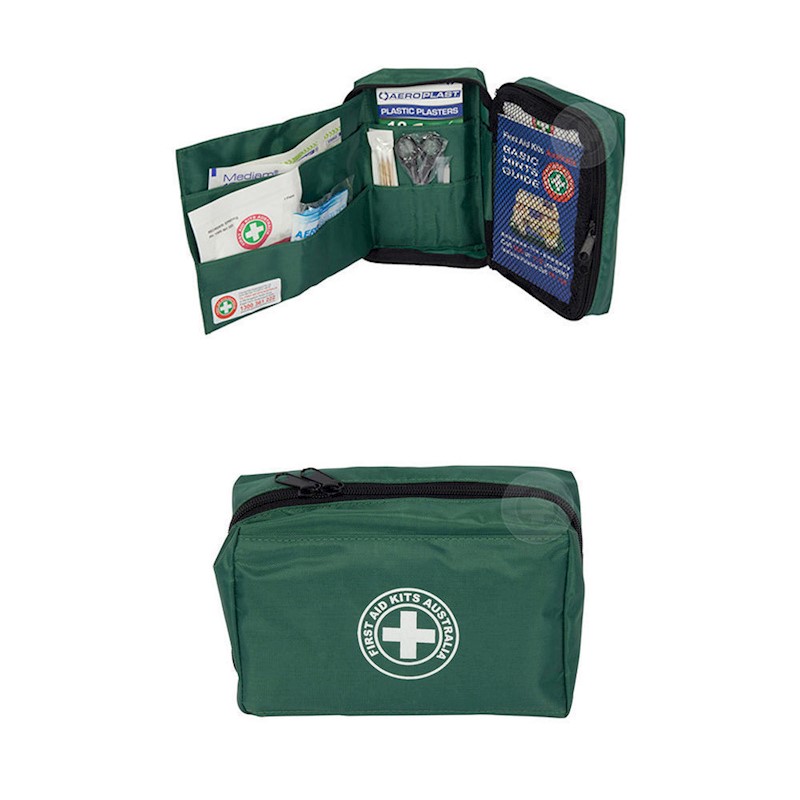 First Aid Kit 22 Pieces Travel Green